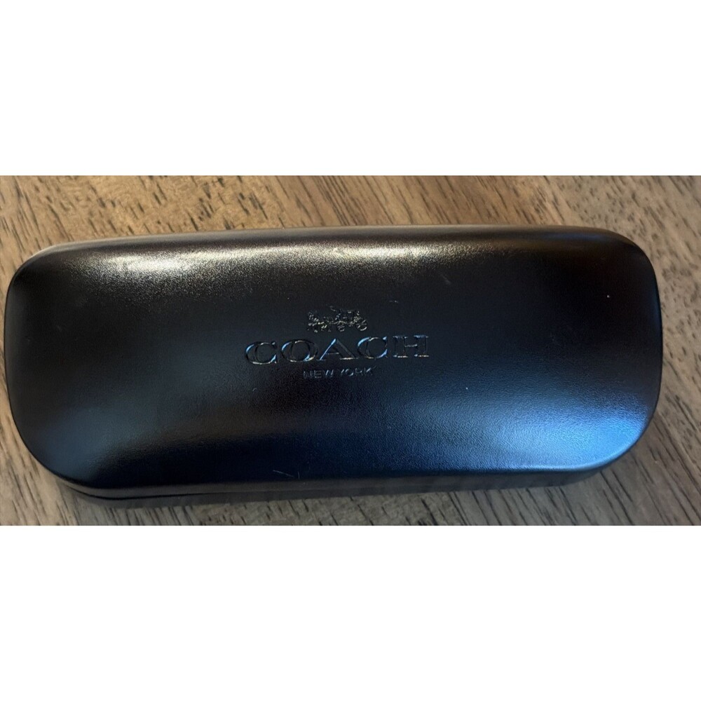 Coach Black Hard Sunglasses Eyeglass Case Clamshell + Cleaning Cloth